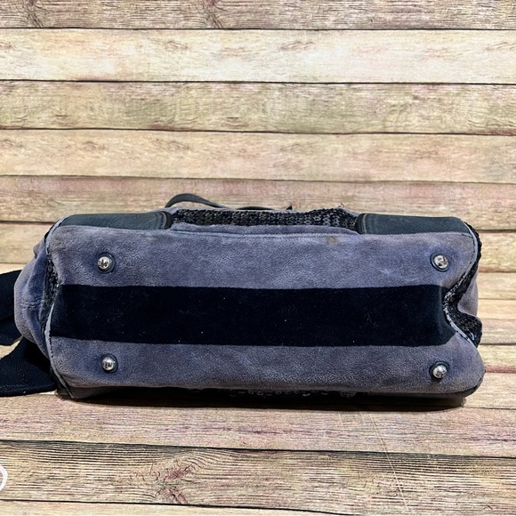 Juicy Couture Grey Velour Bejeweled Shoulder Bag - Picture 7 of 10